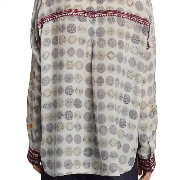 SOLD*** $315 NWT Sz 3X Jessabella Johnny Was 100% Silk Embroidered Blouse - Picture 6 of 16